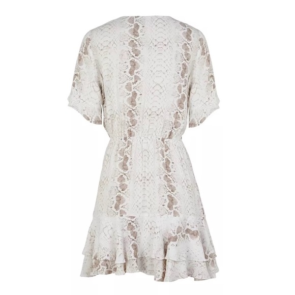 Boho Snake Ruffled Hem Mini Dress - Picture 4 of 4